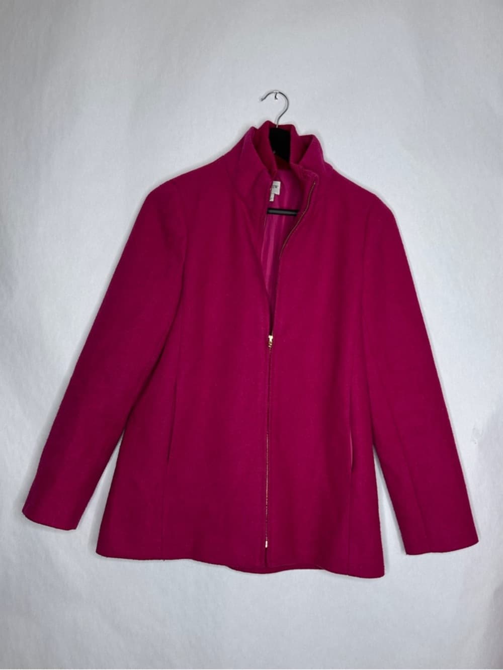J.Crew Factory Lodge Pea Coat Warm Berry Wool Classic Preppy Size 2 Feminine - Thumbnail 2