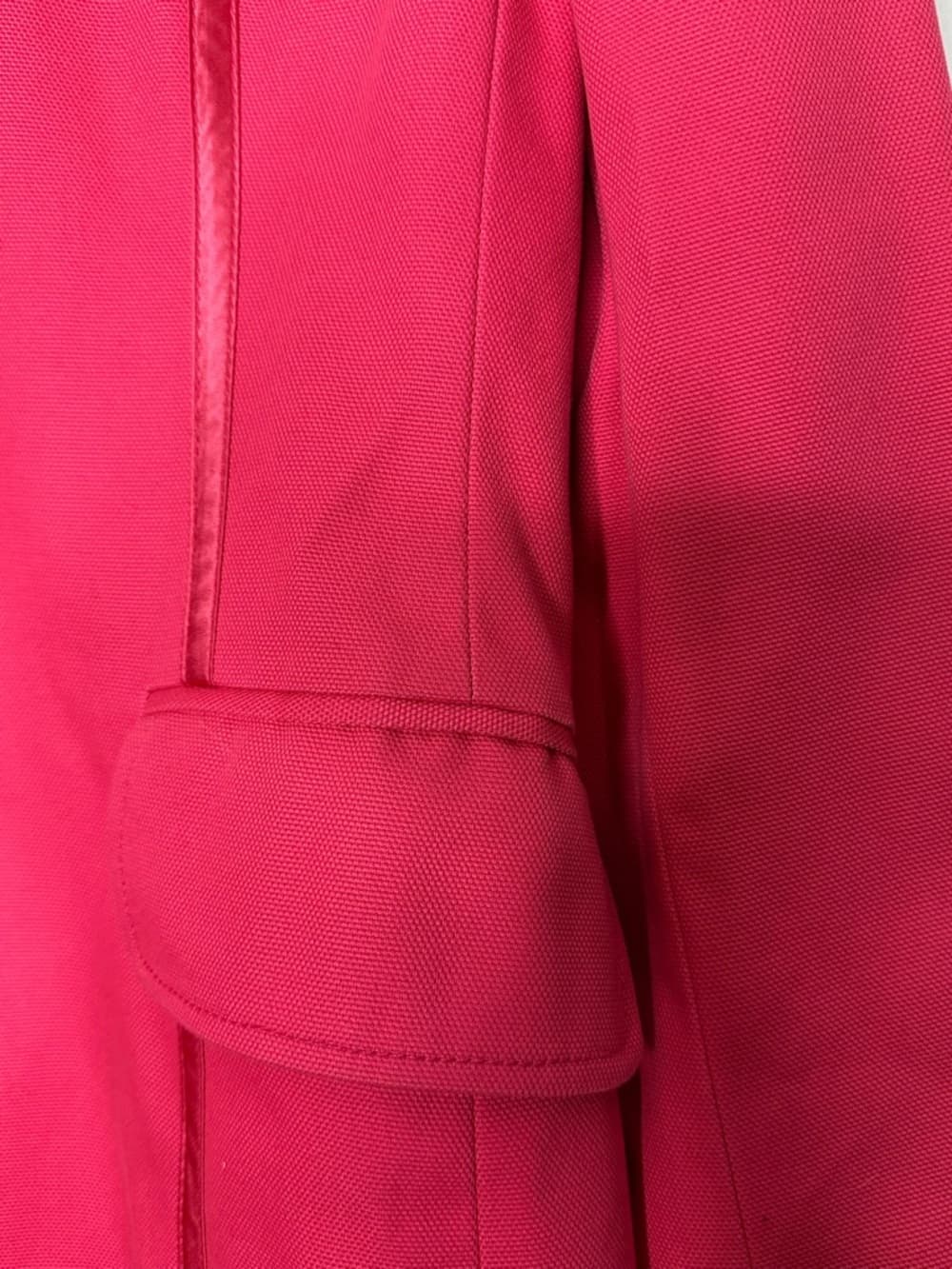 Banana Republic Pink Trench Coat Satin Trim Button Front Jacket Preppy Small - Thumbnail 5