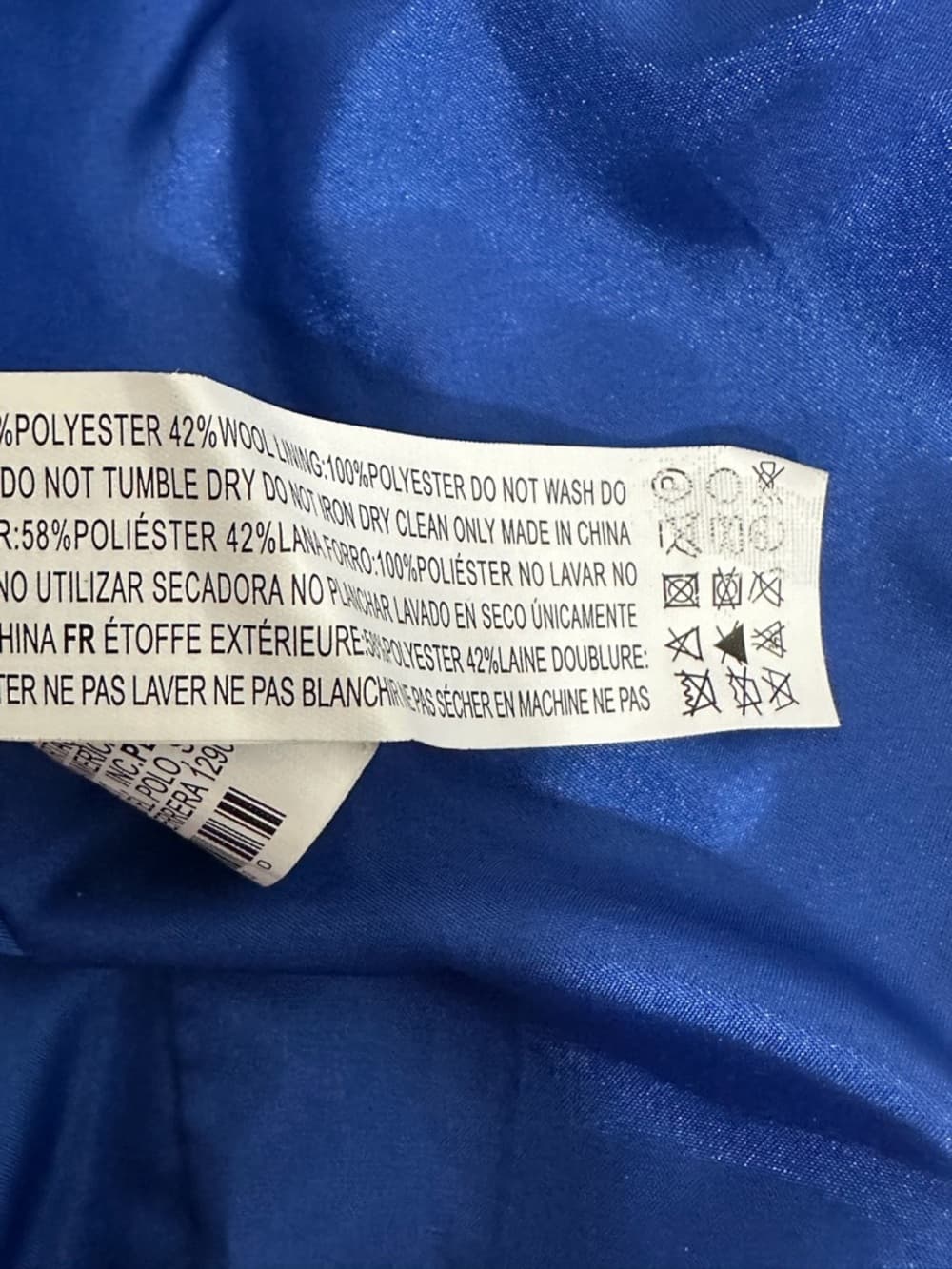 Vintage Cobalt Blue Wool Blend Coat Minimalist Tailored Jacket Size Small - Thumbnail 6