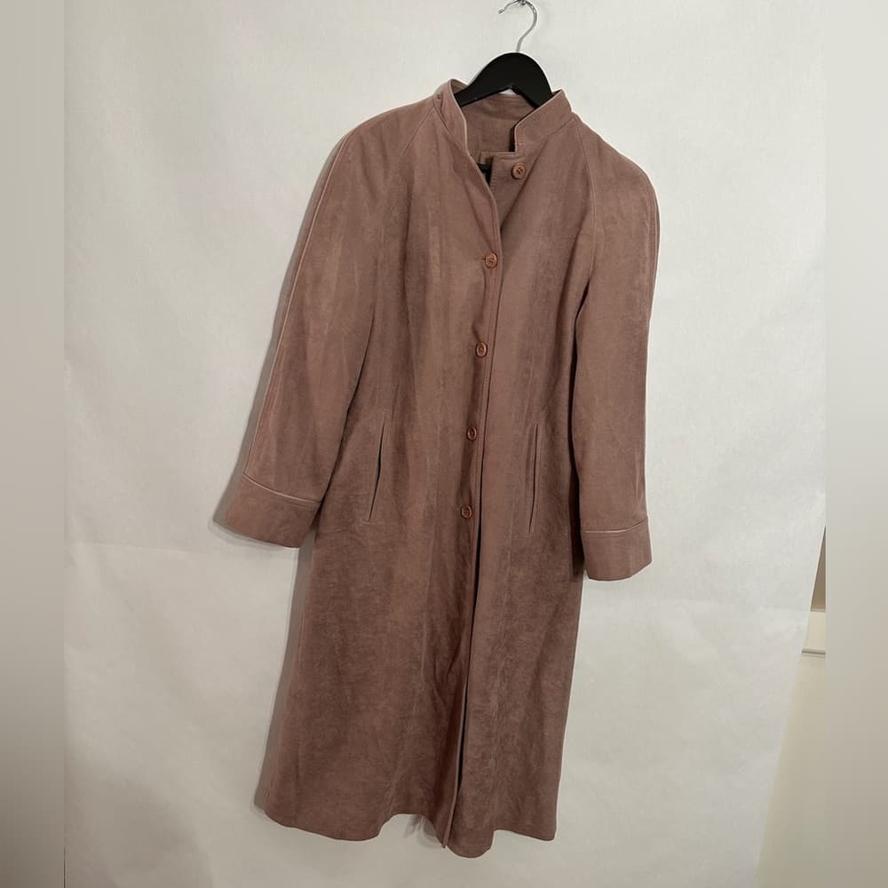 Forecaster of Boston Suede Mauve Blush Vintage Trench Coat Size 9/10 - Thumbnail 12