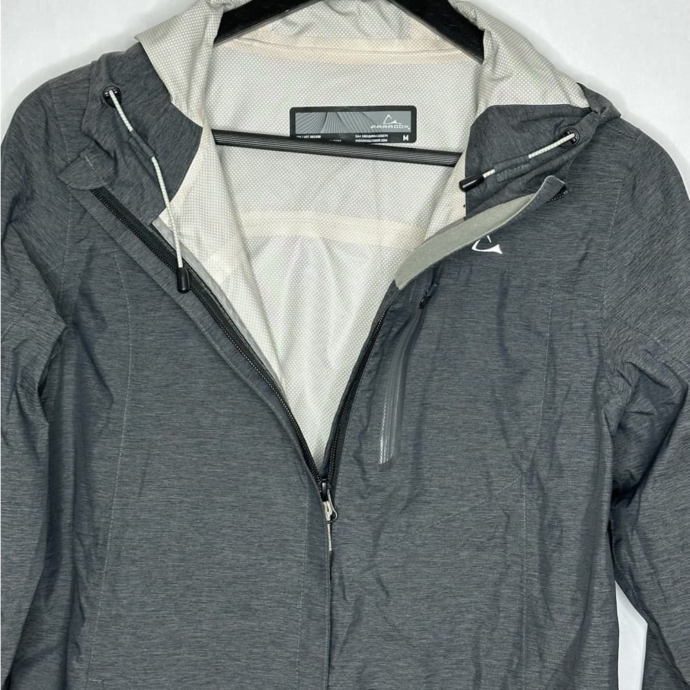 Paradox Gray Lightweight Hooded Windbreaker Jacket Full Zip Outdoor Medium - Thumbnail 11