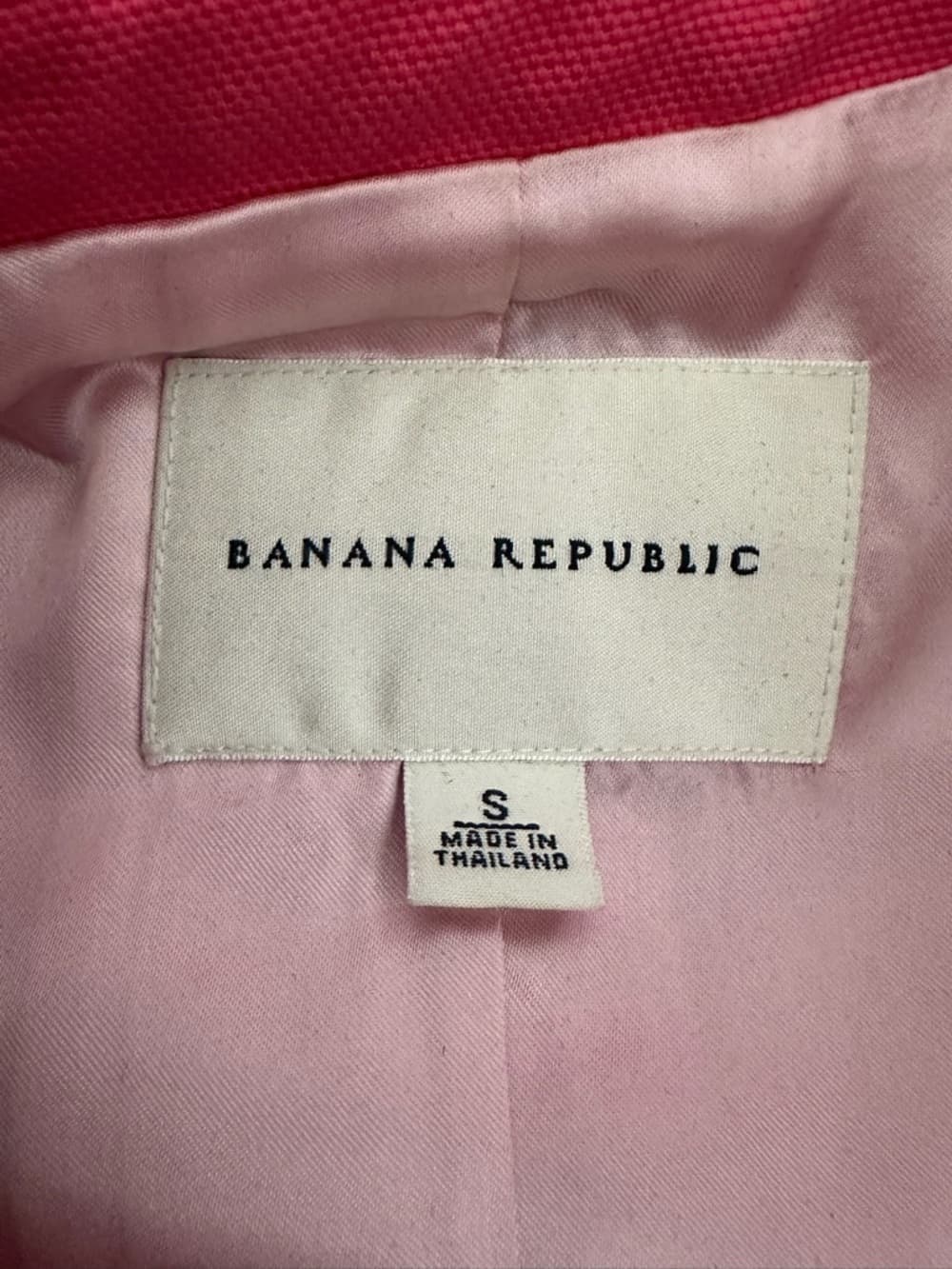 Banana Republic Pink Trench Coat Satin Trim Button Front Jacket Preppy Small - Thumbnail 7