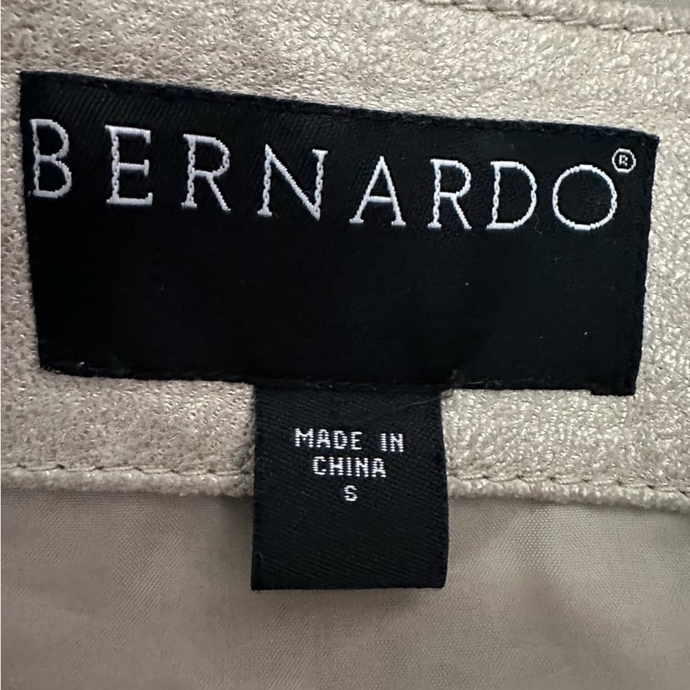 Bernardo Metallic Leather Hooded Jacket Button Front Vintage Size Small - Thumbnail 8