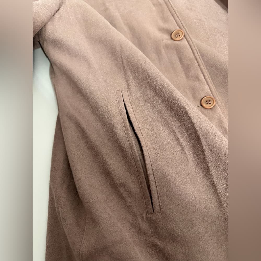 Forecaster of Boston Suede Mauve Blush Vintage Trench Coat Size 9/10 - Thumbnail 4