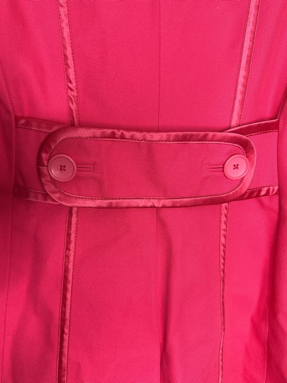 Banana Republic Pink Trench Coat Satin Trim Button Front Jacket Preppy Small - Thumbnail 8
