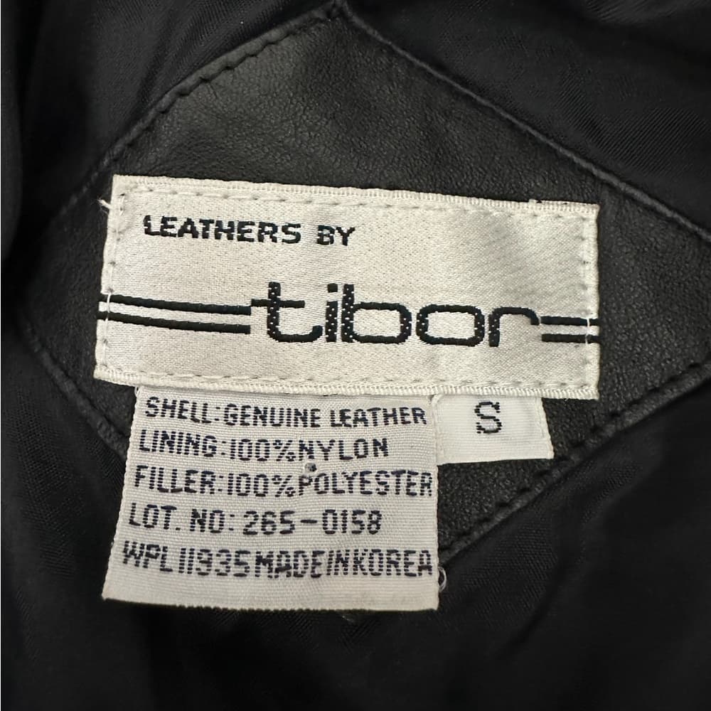 Leathers by Tibor Black Oversized 80s Leather Jacket Vintage Size Small - Thumbnail 8