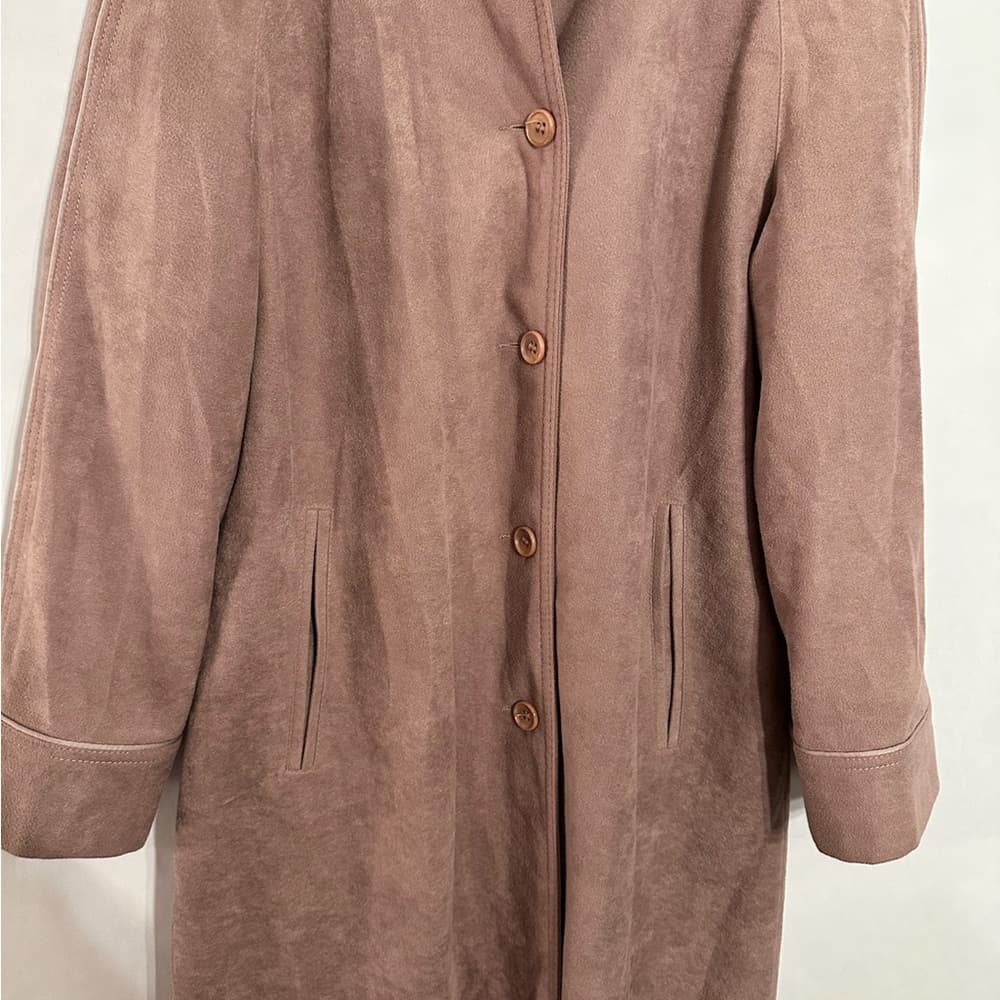 Forecaster of Boston Suede Mauve Blush Vintage Trench Coat Size 9/10 - Thumbnail 11