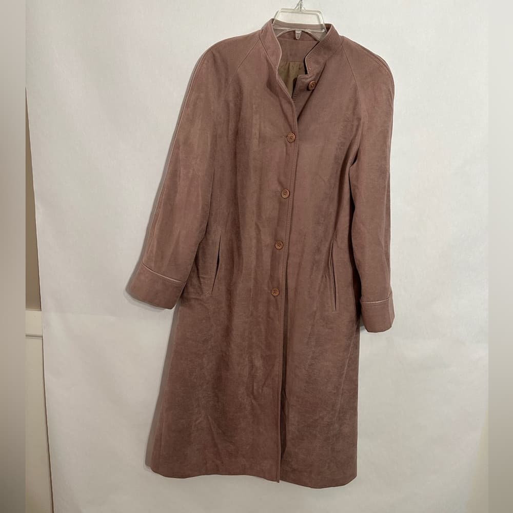 Forecaster of Boston Suede Mauve Blush Vintage Trench Coat Size 9/10 - Thumbnail 13