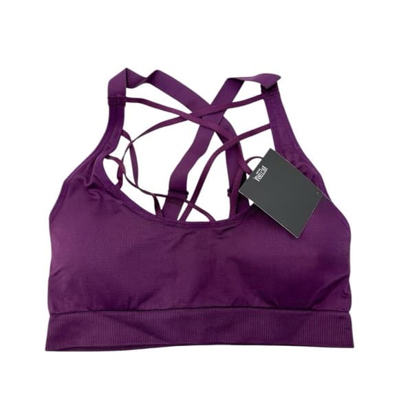 NWT Victorias Secret Sport Crisscross Cage Front Sports Bra Purple Medium - Thumbnail 12