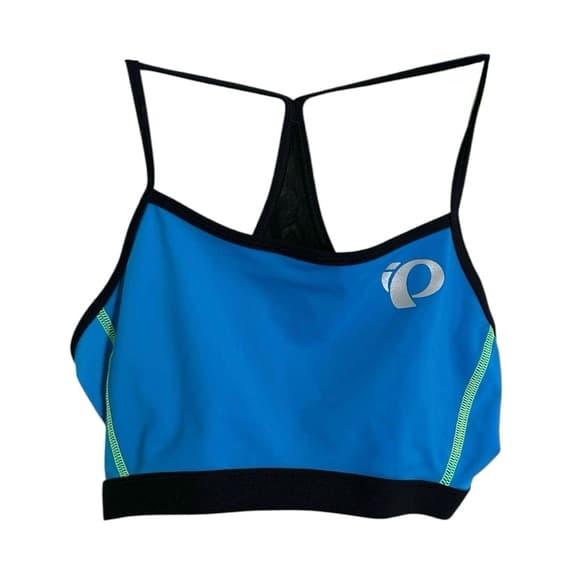 Pearl Izumi Blue Black Cycling Racerback Sports Bra Top Reflective Logo Large - Thumbnail 8