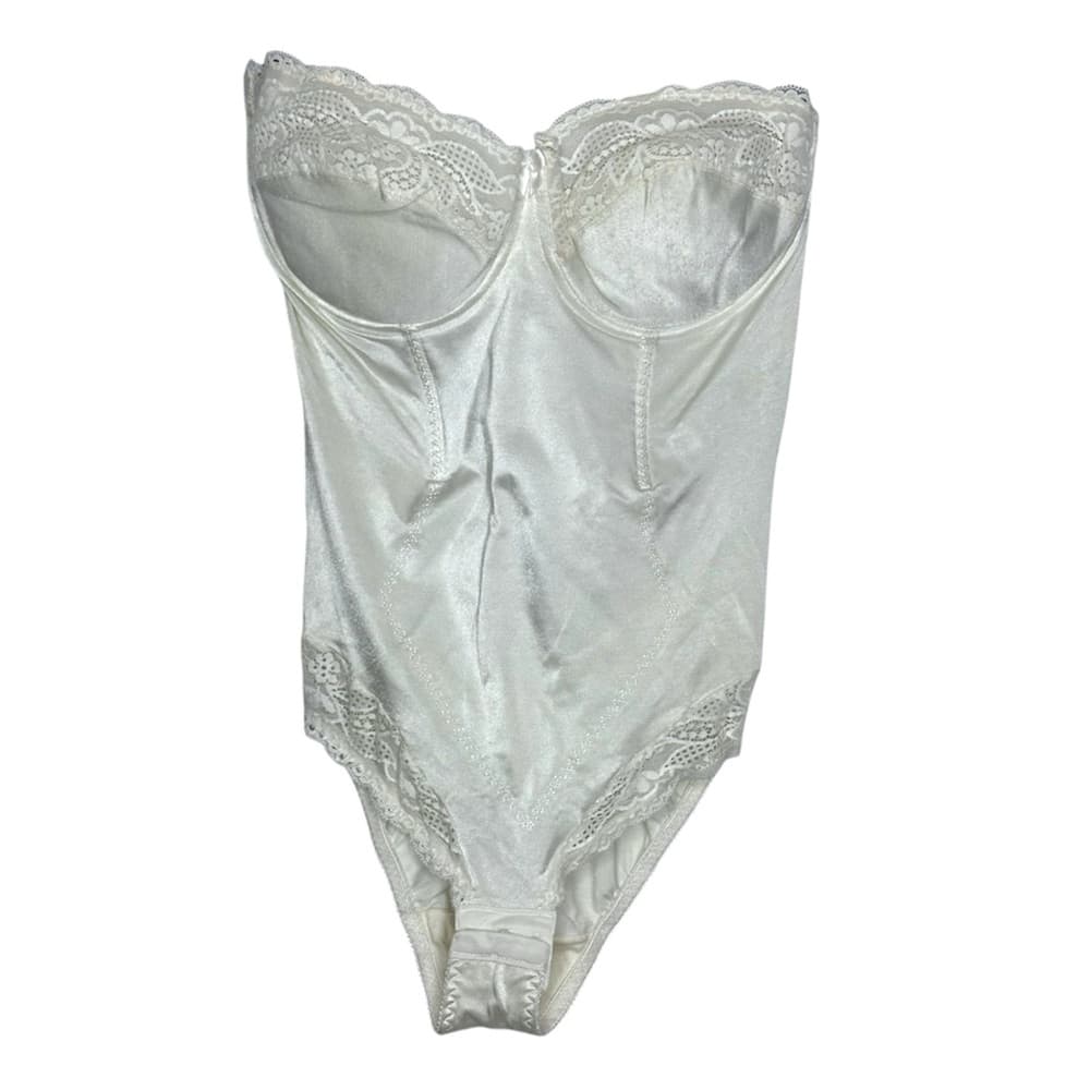 Flexees by Maidenform Strapless Lace Bodysuit 38D Vintage Bridal Pinup Boudoir - Thumbnail 12