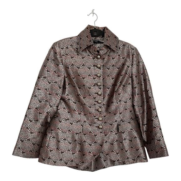ETCETERA Metallic Printed Button Front Blazer Jacket Size 12 - Thumbnail 10