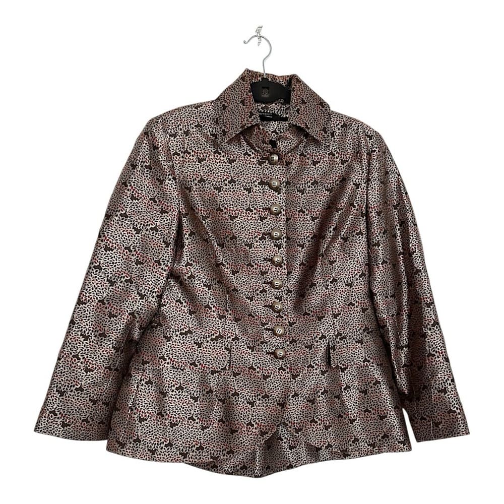 ETCETERA Metallic Printed Button Front Blazer Jacket Size 12 - Thumbnail 9