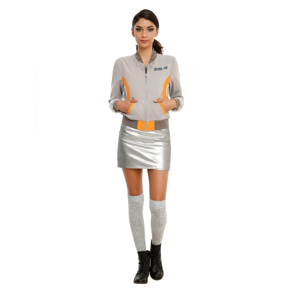 NWT Star Wars Her Universe BB-8 Bomber Jacket Grey Size Medium (Juniors)