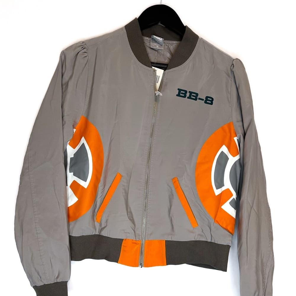 NWT Star Wars Her Universe BB-8 Bomber Jacket Grey Size Medium (Juniors) - Thumbnail 7