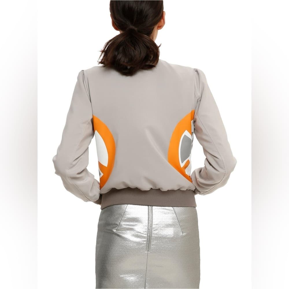 NWT Star Wars Her Universe BB-8 Bomber Jacket Grey Size Medium (Juniors) - Thumbnail 2