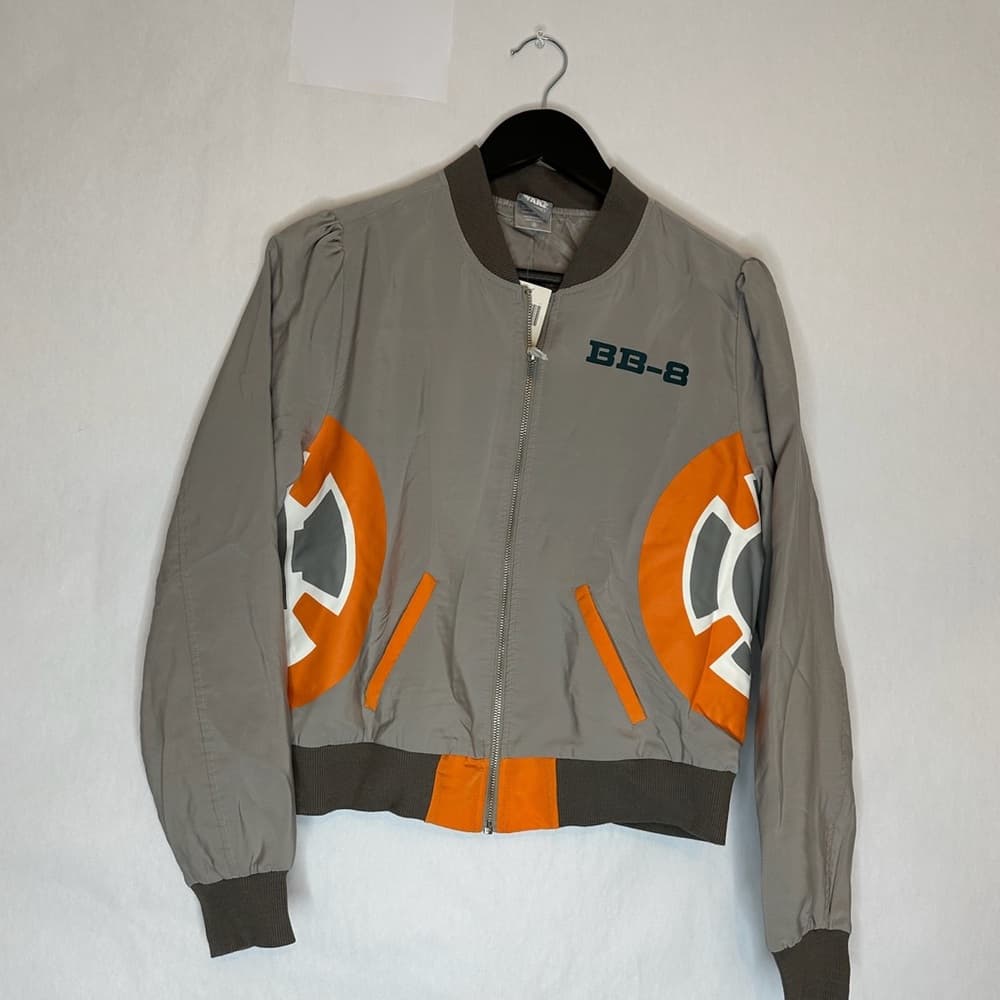 NWT Star Wars Her Universe BB-8 Bomber Jacket Grey Size Medium (Juniors) - Thumbnail 12