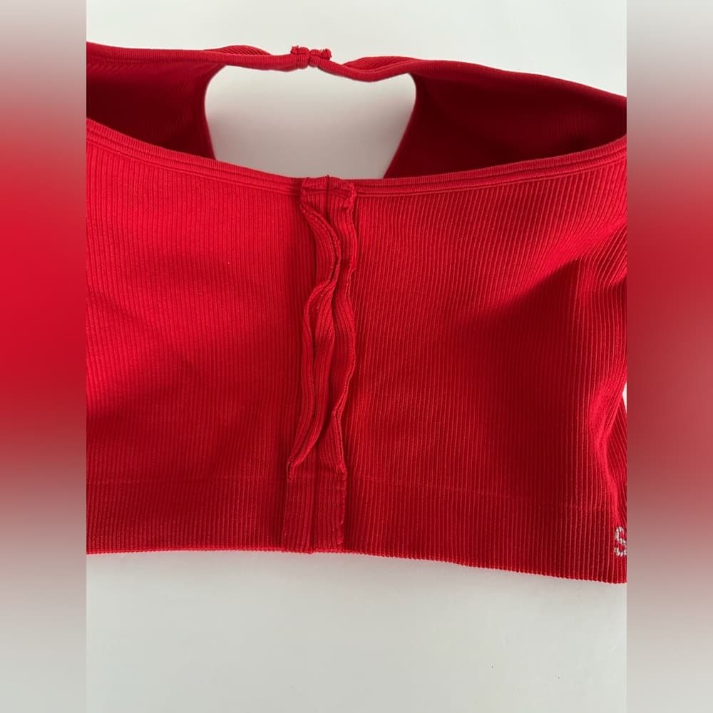 SET ACTIVE Ribbed One Shoulder Sculptflex Bra in Barn Red Size Large SEE NOTES - Thumbnail 11