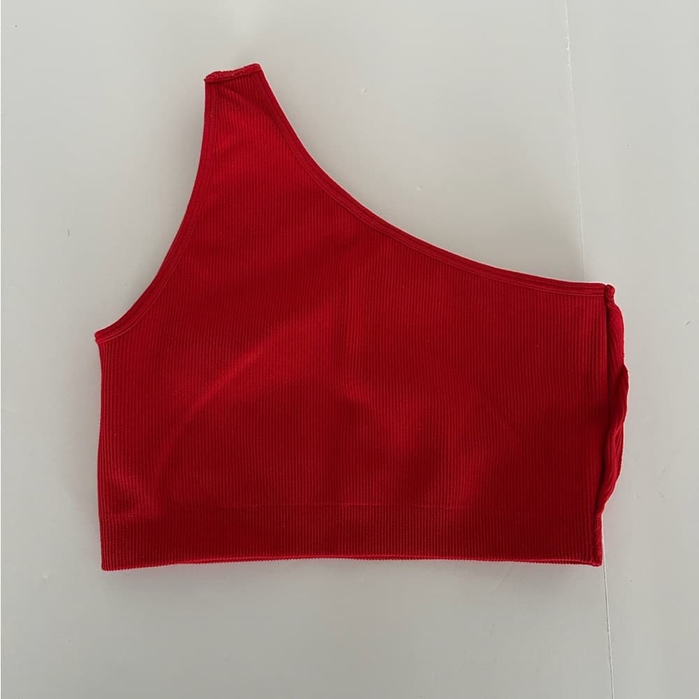 SET ACTIVE Ribbed One Shoulder Sculptflex Bra in Barn Red Size Large SEE NOTES - Thumbnail 12