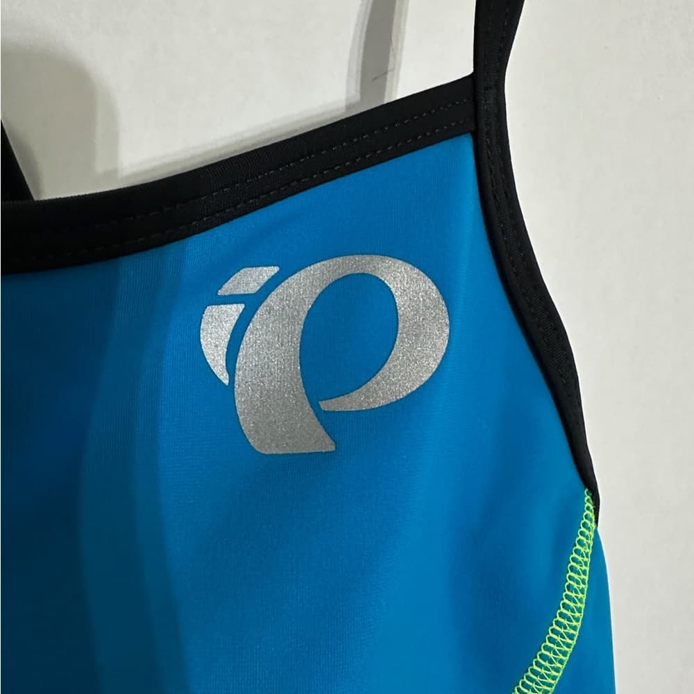 Pearl Izumi Blue Black Cycling Racerback Sports Bra Top Reflective Logo Large - Thumbnail 3