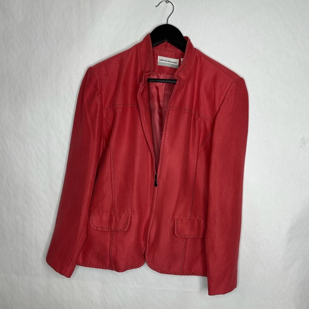 Alfred Dunner Petite Blazer Jacket Size 16P Contrast Stitching Classic Office - Thumbnail 5