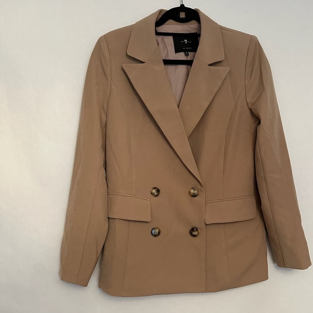 7 for All Mankind Double-Breasted Camel Blazer – Women’s Size Small - Thumbnail 13
