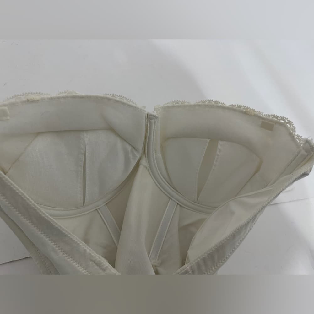 Flexees by Maidenform Strapless Lace Bodysuit 38D Vintage Bridal Pinup Boudoir - Thumbnail 7
