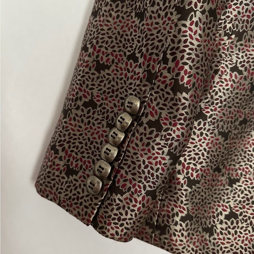 ETCETERA Metallic Printed Button Front Blazer Jacket Size 12 - Thumbnail 6