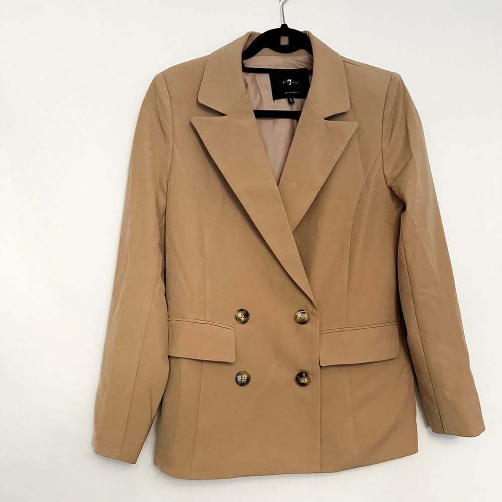 7 for All Mankind Double-Breasted Camel Blazer – Women’s Size Small - Thumbnail 14