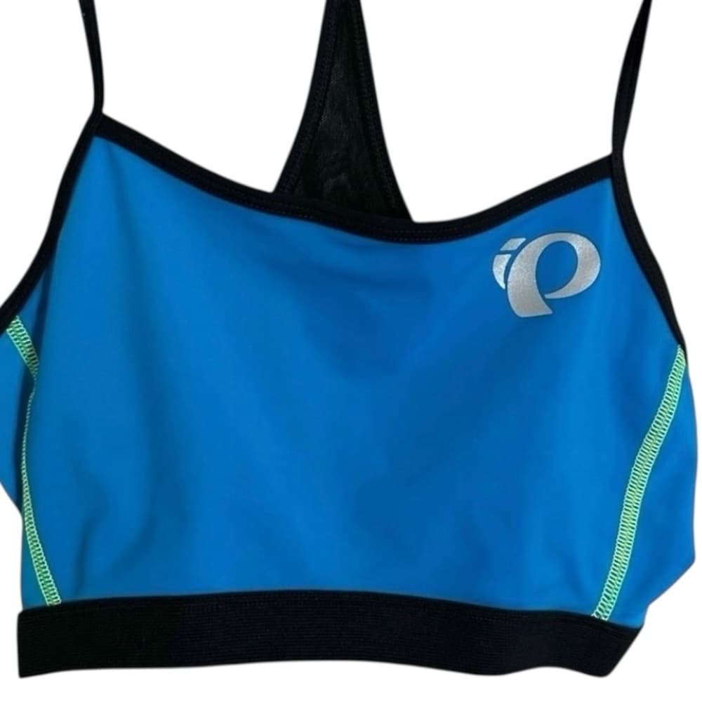 Pearl Izumi Blue Black Cycling Racerback Sports Bra Top Reflective Logo Large - Thumbnail 6