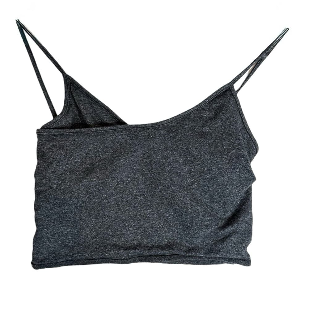 Live The Process Heathered Gray Asymmetrical Strap Sports Bra Crop Top Size XS - Thumbnail 6