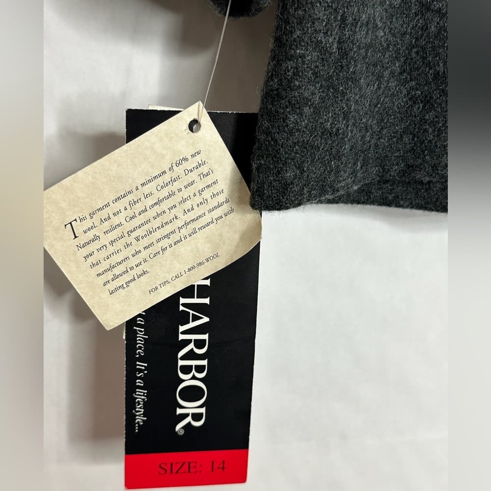 NWT Sag Harbor Charcoal Gray Wool Blend Blazer Jacket Size 14 Preppy Business - Thumbnail 2