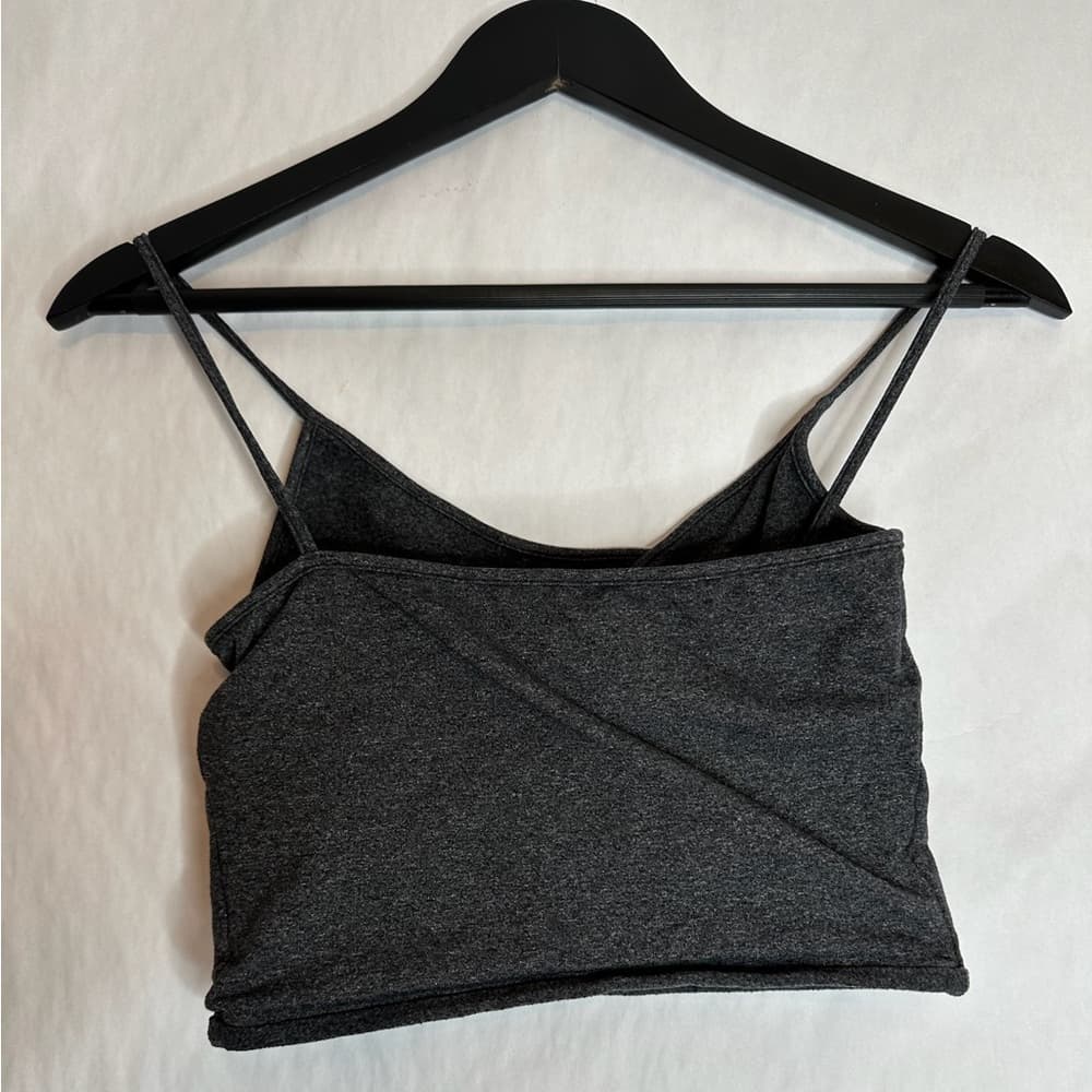 Live The Process Heathered Gray Asymmetrical Strap Sports Bra Crop Top Size XS - Thumbnail 3