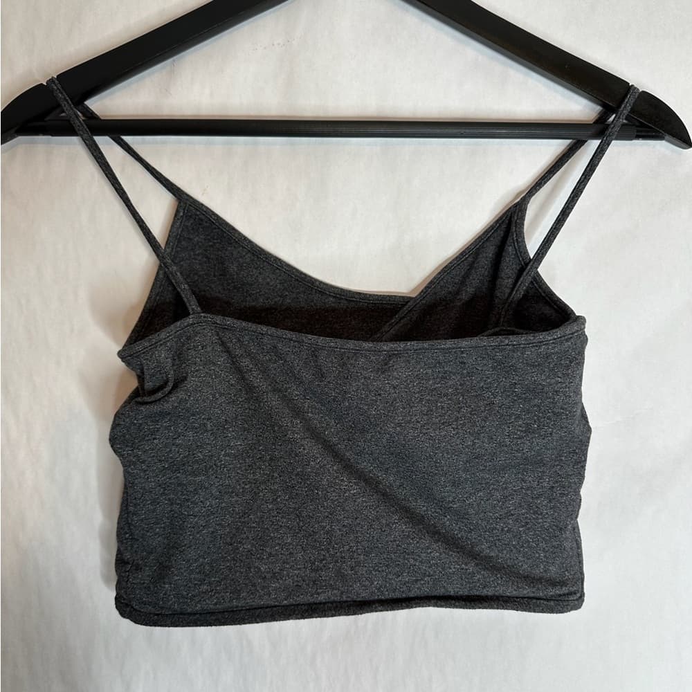 Live The Process Heathered Gray Asymmetrical Strap Sports Bra Crop Top Size XS - Thumbnail 2