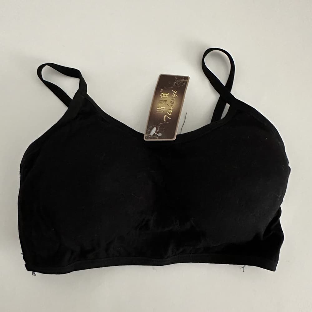 Black Cage Back Strappy Bralette Sports Bra / Crop Top Best Fits XXS/XS - Thumbnail 2