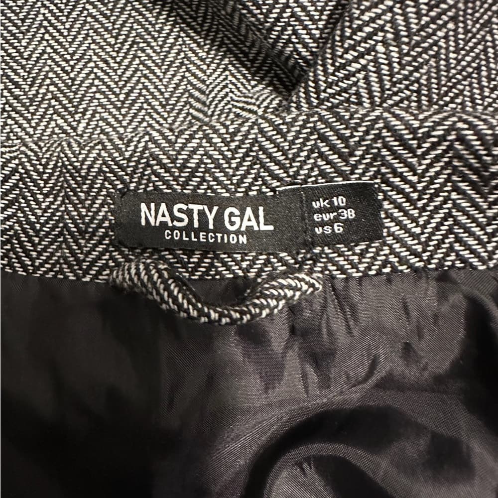 NWOT Nasty Gal Five O'Clock Somewhere Longline Blazer Herringbone Size 6 - Thumbnail 8
