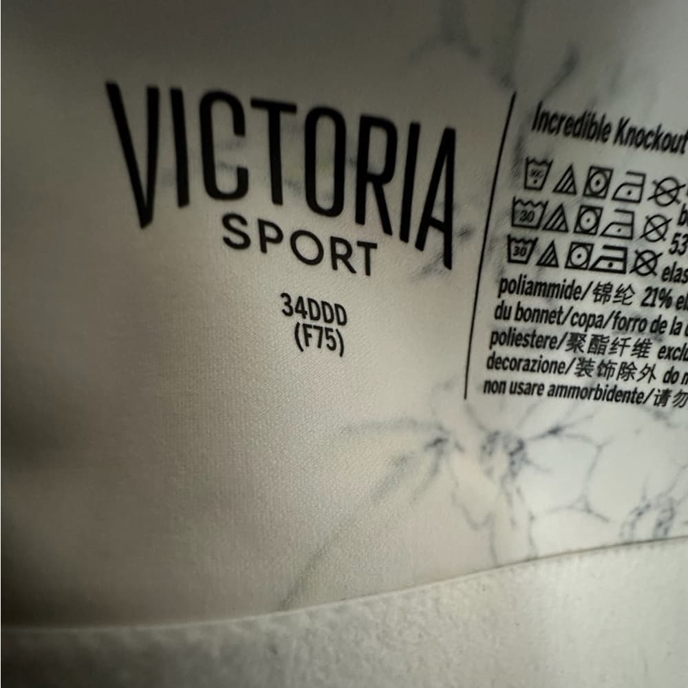 Victoria’s Secret Sport Incredible Knockout Zip Bra 34DDD White Floral Print - Thumbnail 6