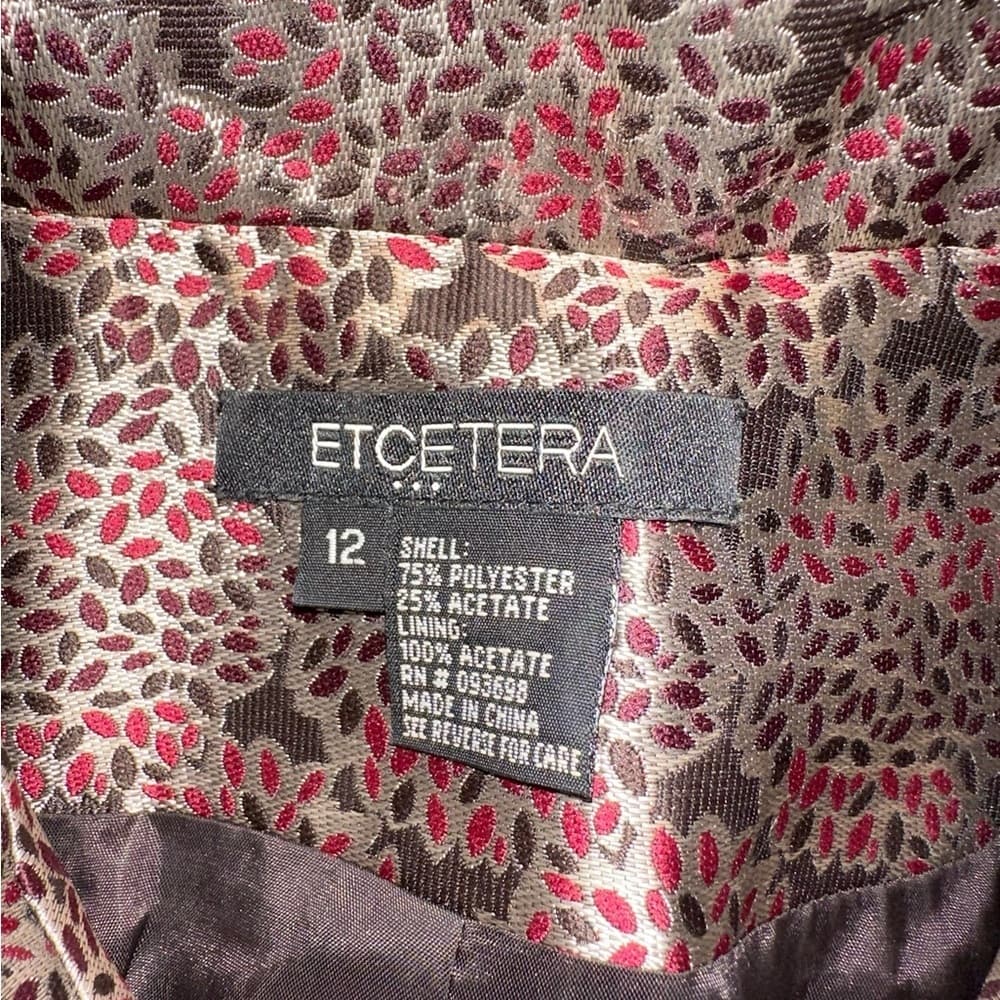 ETCETERA Metallic Printed Button Front Blazer Jacket Size 12 - Thumbnail 8