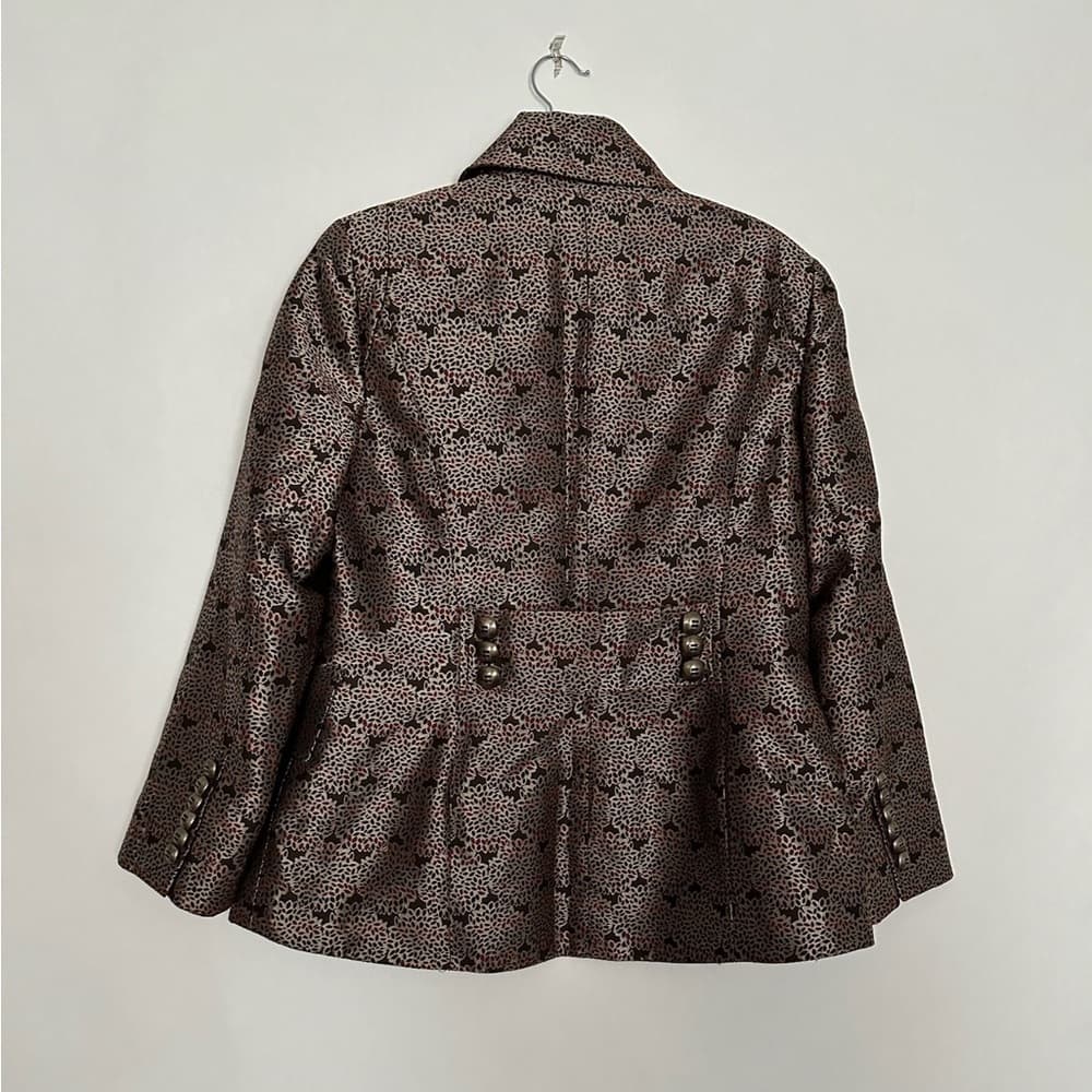 ETCETERA Metallic Printed Button Front Blazer Jacket Size 12 - Thumbnail 5
