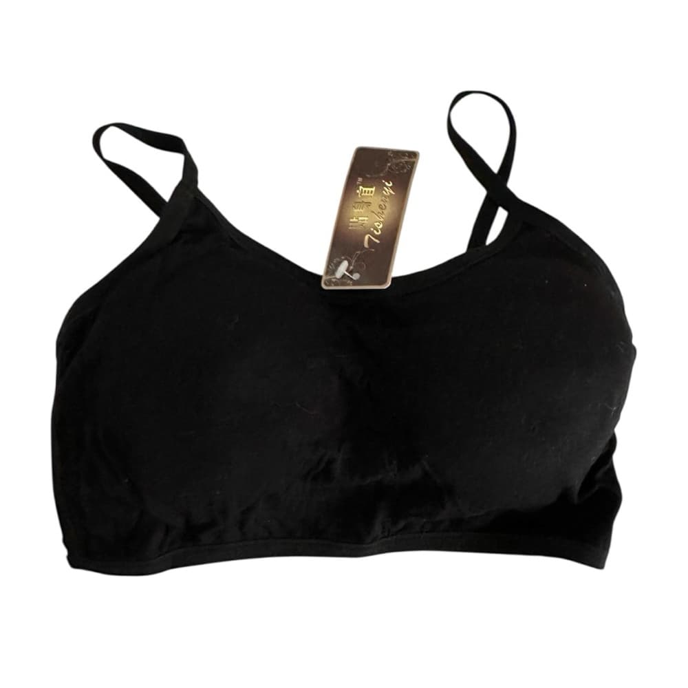 Black Cage Back Strappy Bralette Sports Bra / Crop Top Best Fits XXS/XS - Thumbnail 5
