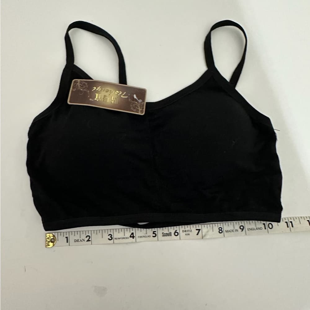 Black Cage Back Strappy Bralette Sports Bra / Crop Top Best Fits XXS/XS - Thumbnail 8