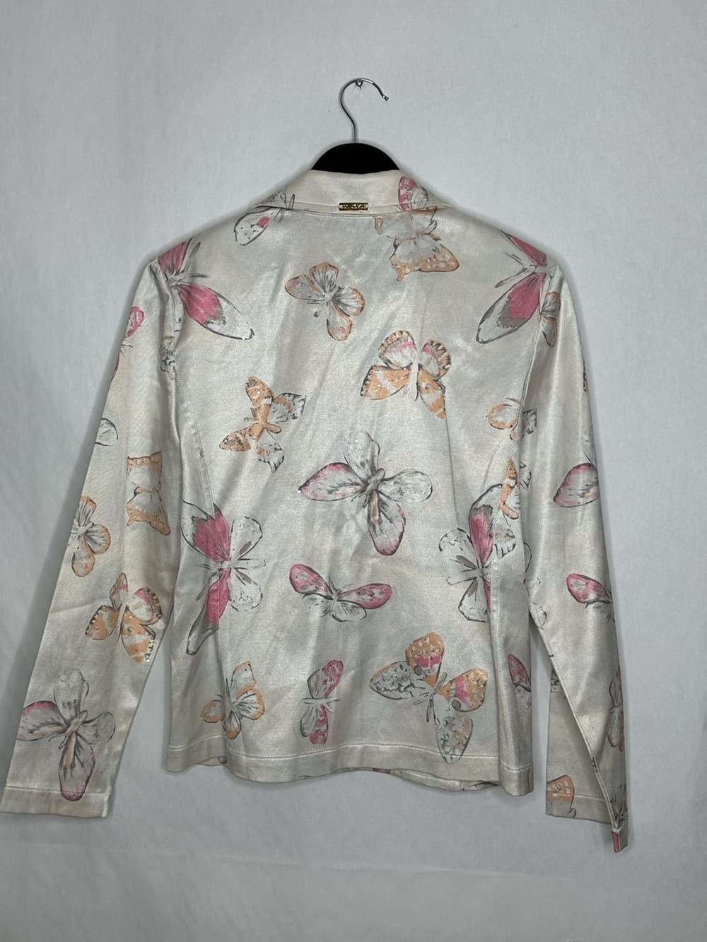 St. John Sport Vintage Butterfly Print Zip Front Jacket Luxury Designer Small - Thumbnail 7