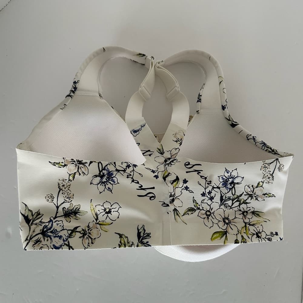 Victoria’s Secret Sport Incredible Knockout Zip Bra 34DDD White Floral Print - Thumbnail 9