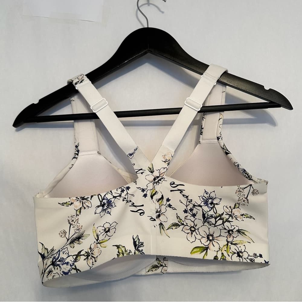 Victoria’s Secret Sport Incredible Knockout Zip Bra 34DDD White Floral Print - Thumbnail 3