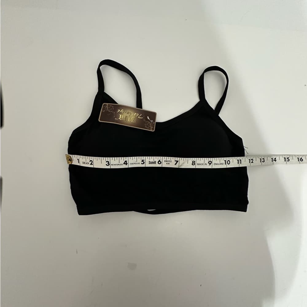Black Cage Back Strappy Bralette Sports Bra / Crop Top Best Fits XXS/XS - Thumbnail 6