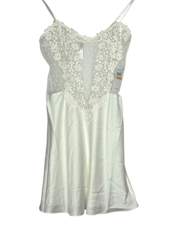 NWT Flora Nikrooz Ivory Lace Satin Chemise Nightgown Slip Dress Small Coquette - Thumbnail 14