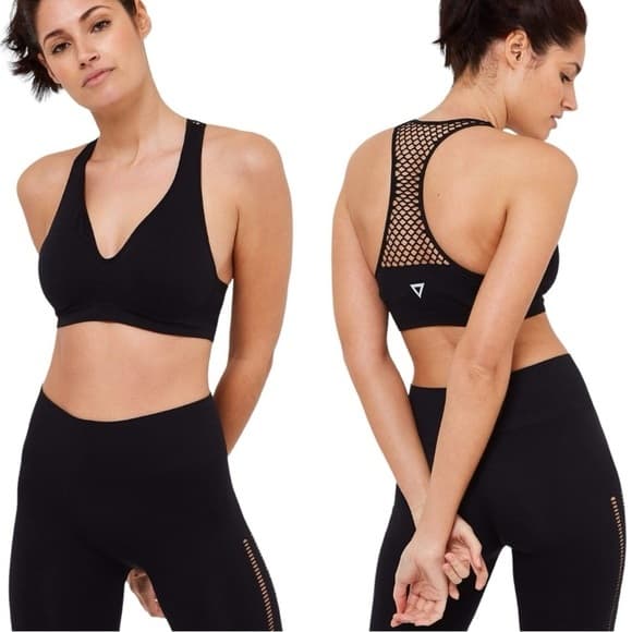 GYMVERSUS London Seamless Mesh Bra Sports bra - Black, Medium - Thumbnail 13