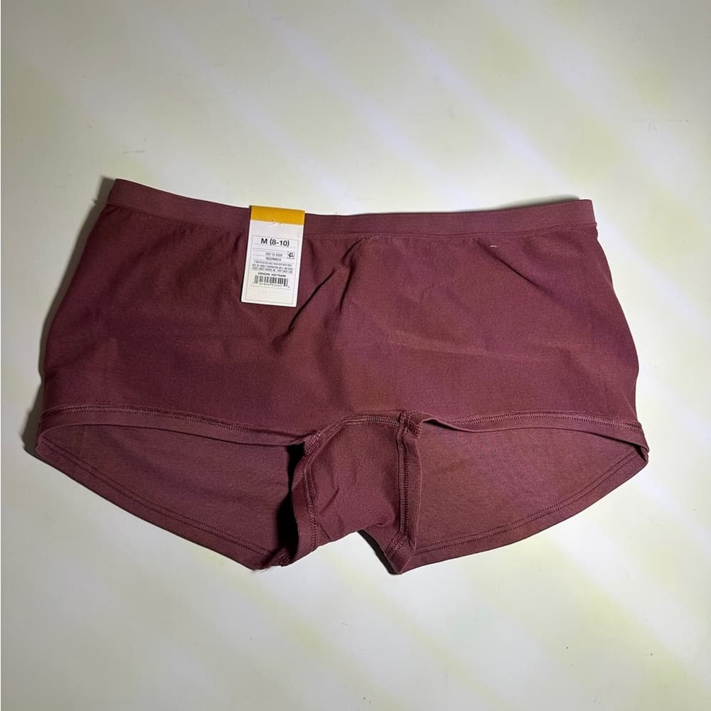 NWT Auden Seamless Boyshort Underwear Medium 8-10 “Red” Wine Burgundy Color - Thumbnail 5