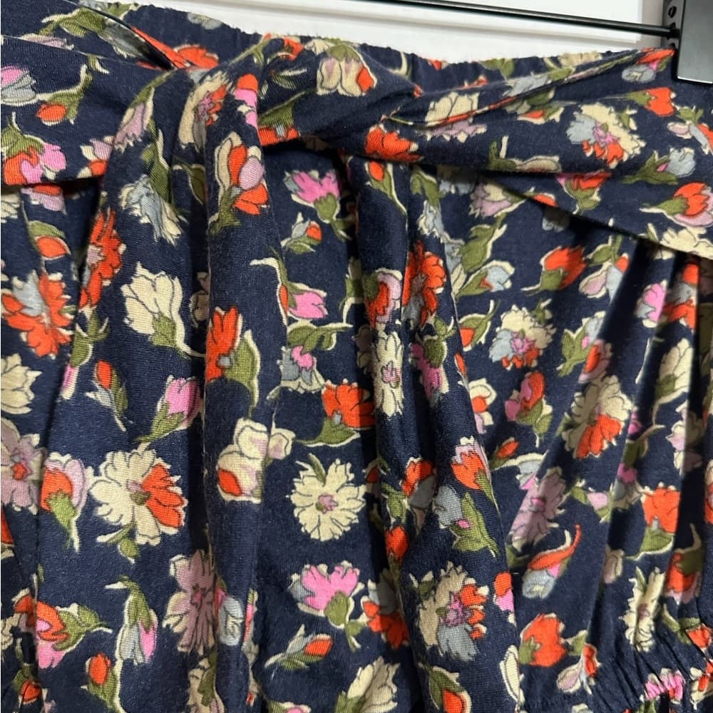 Xhilaration Ruffle Strapless Floral Midi Dress with Bow Detail Size Large - Thumbnail 9