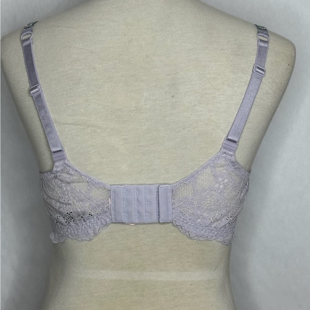 Victoria’s Secret Twinkle Lace Lightly Lined Demi Bra Rhinestone Strap Size 36DD - Thumbnail 13